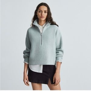 Everlane The Felted Marino Half-Zip Sweater - Size Small